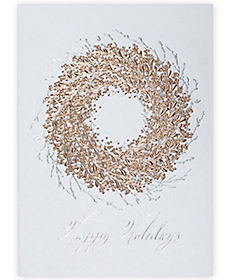 Custom Rose Gold Pens & Products: Rose Gold Wreath Holiday Card